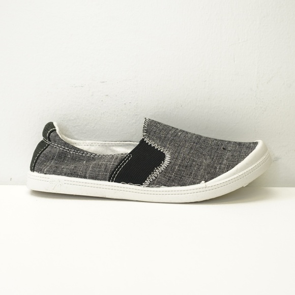 Jellypop Shoes - Jellypop Slip On Flat Black White Canvas 6M